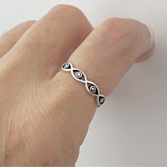 Sterling Silver Eternity All Seeing Eye Ring, Evil Eye Ring, Protection Rings - Picture 13 of 14